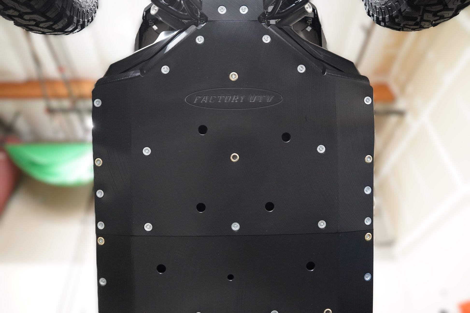 Undercarriage view of Polaris RZR XP S 4 1000 UHMW skid package