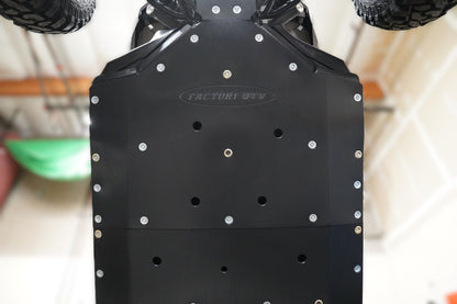 Undercarriage view of Polaris RZR XP S 4 1000 UHMW skid package
