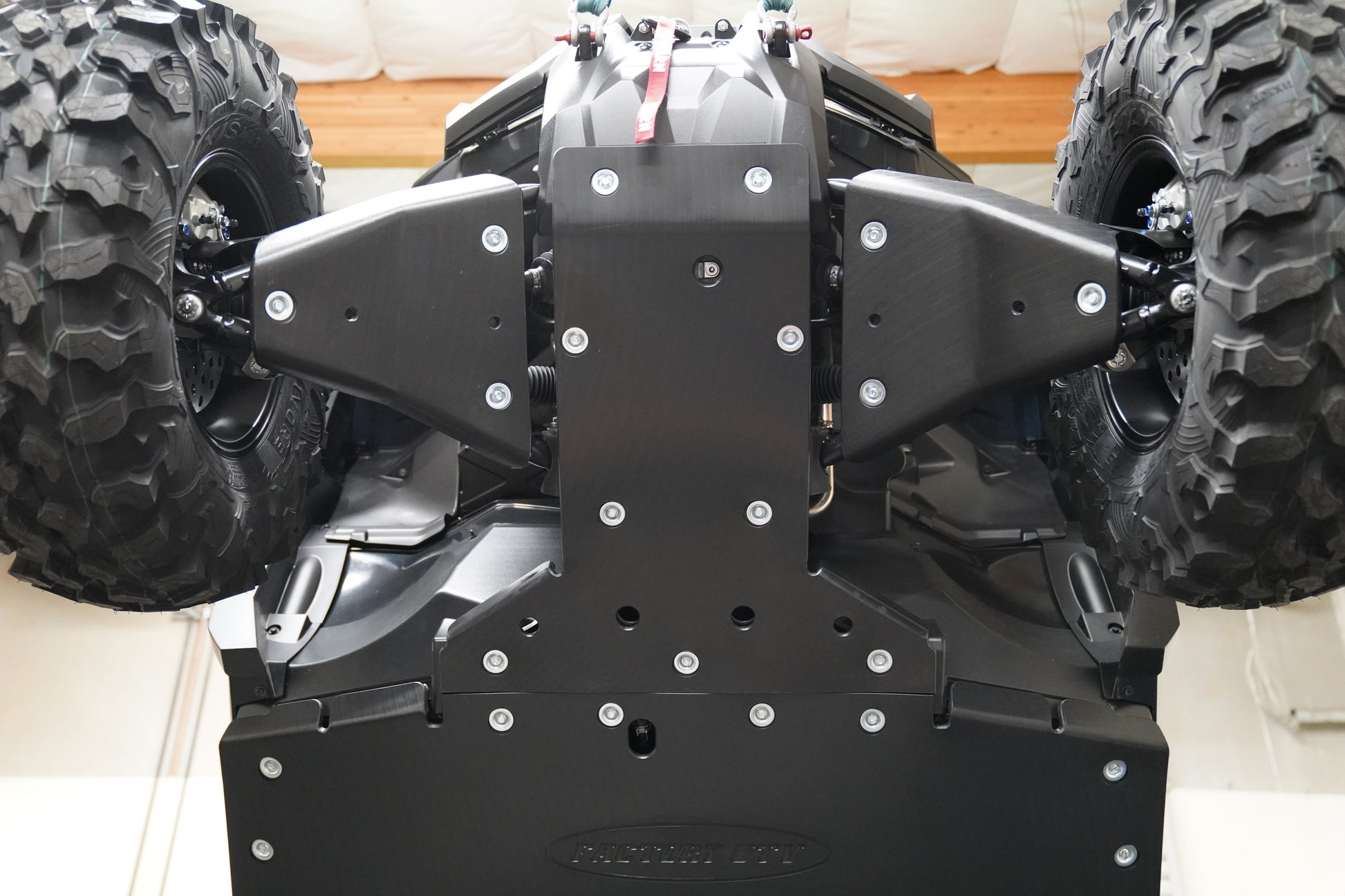 Factory UTV UHMW A-Arm Guards installed on Yamaha Wolverine RMAX 4 2025+