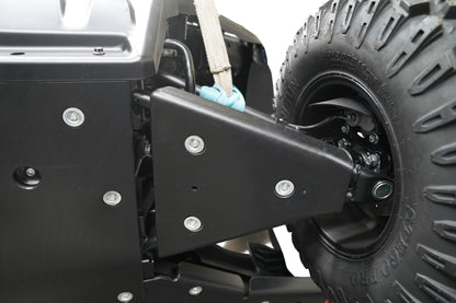 Front view of Factory UTV A-Arm Guards installed on CFMOTO UFORCE U10