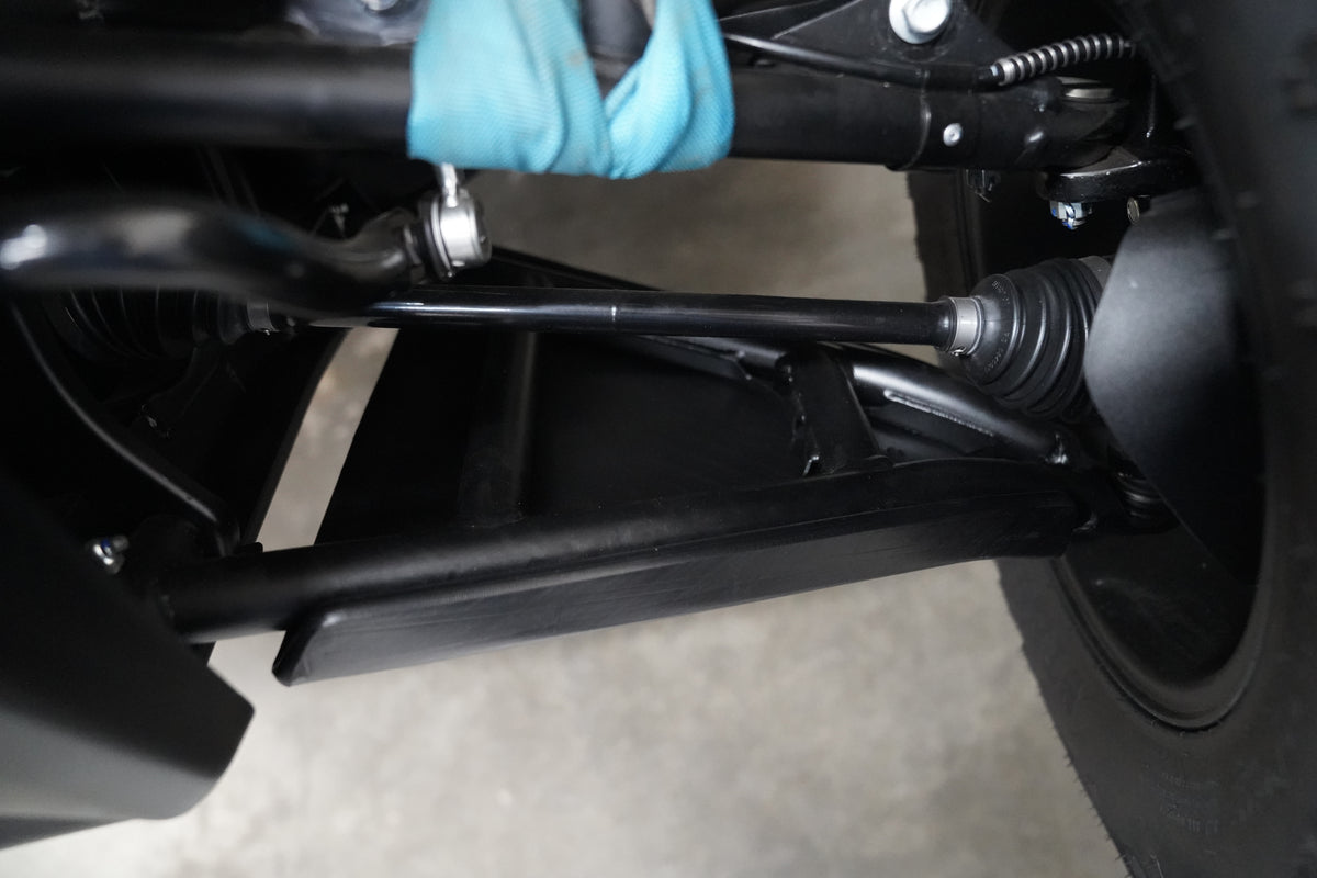 CFMOTO UFORCE U10 front suspension protected by Factory UTV A-Arm Guards