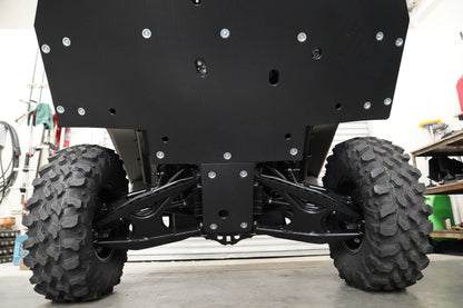Rear section UHMW skid plate coverage on Yamaha Wolverine RMAX4