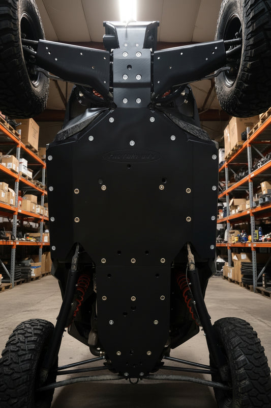 Front UHMW skid plate protection on Polaris RZR XP S 1000