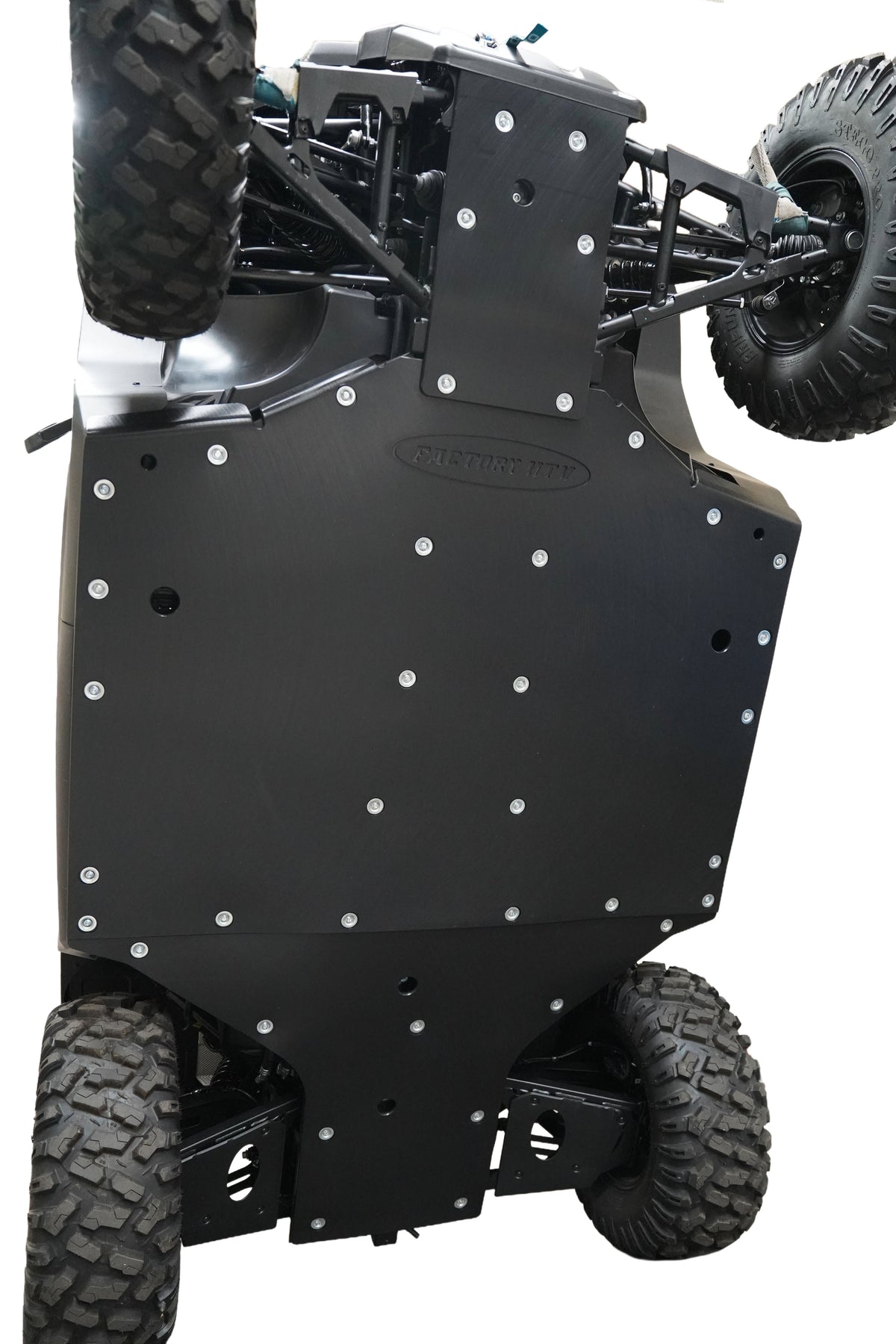 Full UHMW skid plate installed on CFMOTO UFORCE U10